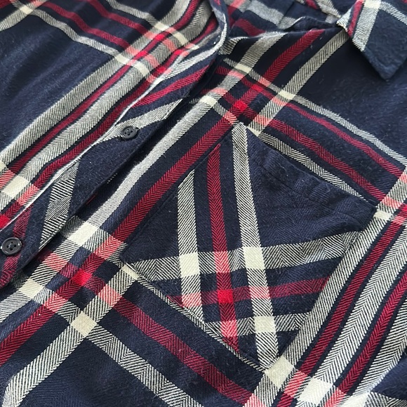 RAILS Hunter Plaid Flannel Shirt in Navy/Red/White - Picture 8 of 9